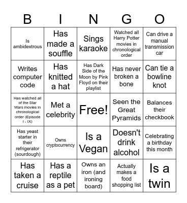 Woodwell Staff BINGO Card