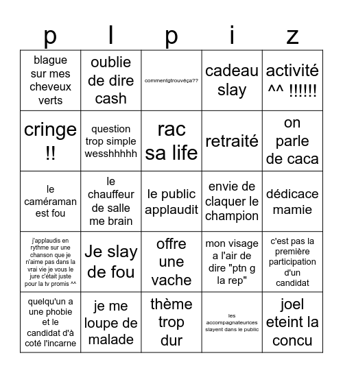 TLMVPSP Bingo Card