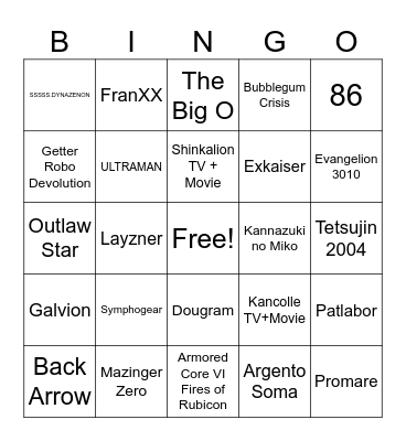 SRW Y Bingo Card