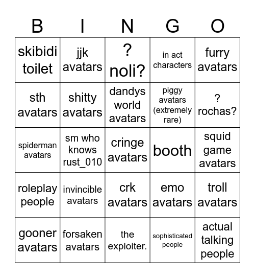 cac bingo Card