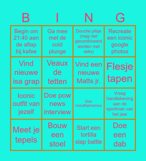 Challenge Bingo Card