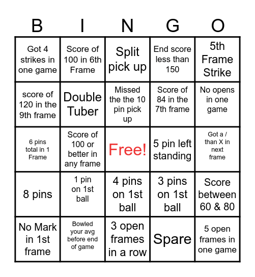 Sunday Nite Bingo Card