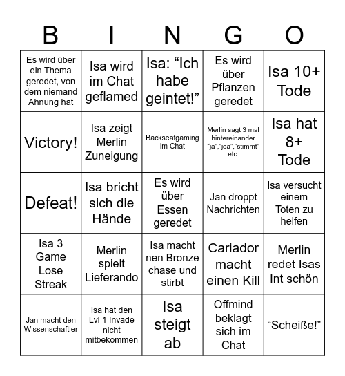Louis Bingo Card
