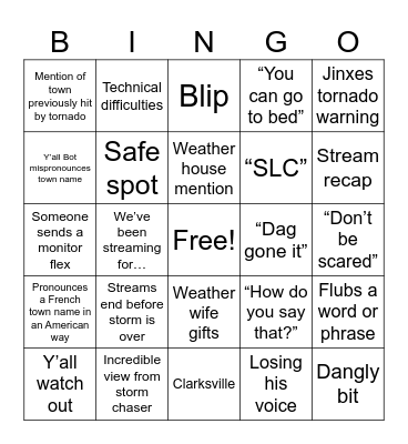 The Y’all Bingo Card