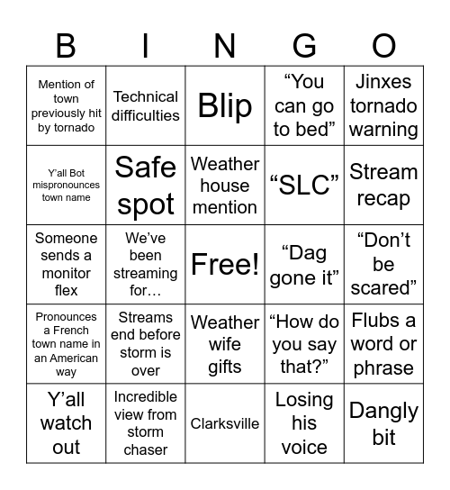 The Y’all Bingo Card