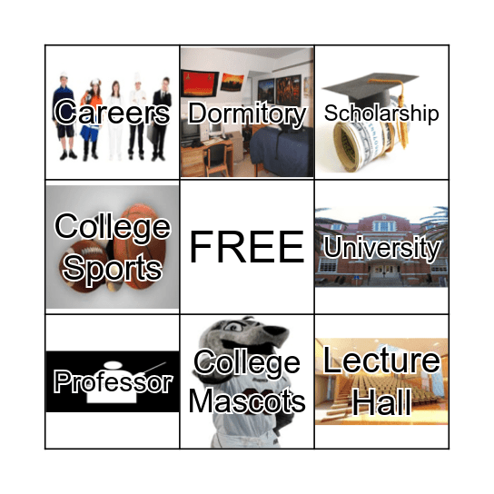 College Bingo Card