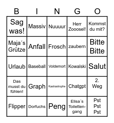 Eckberts Bingo Card