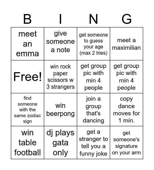 Barabend Bingo Card