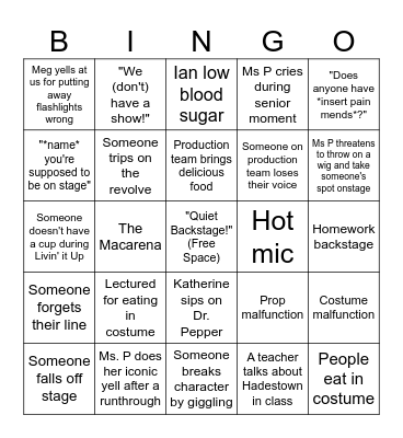 Tech week Bingo Card