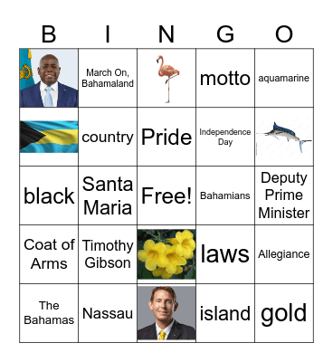 All About The Bahamas Bingo Card