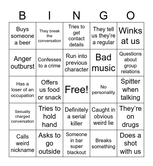 NPC Farming Bingo Card