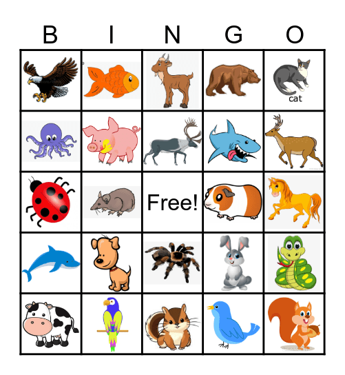 ANIMAL Bingo Card