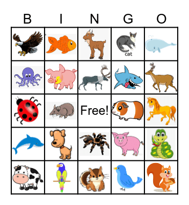 ANIMAL Bingo Card