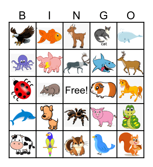 ANIMAL Bingo Card