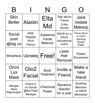 Let's Play MedSpa Bingo! Bingo Card