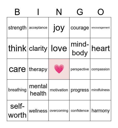 Wellness Week Bingo Card