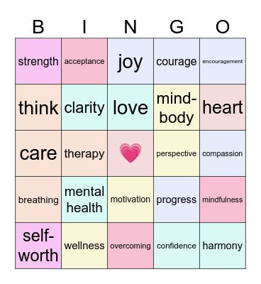 Wellness Week Bingo Card