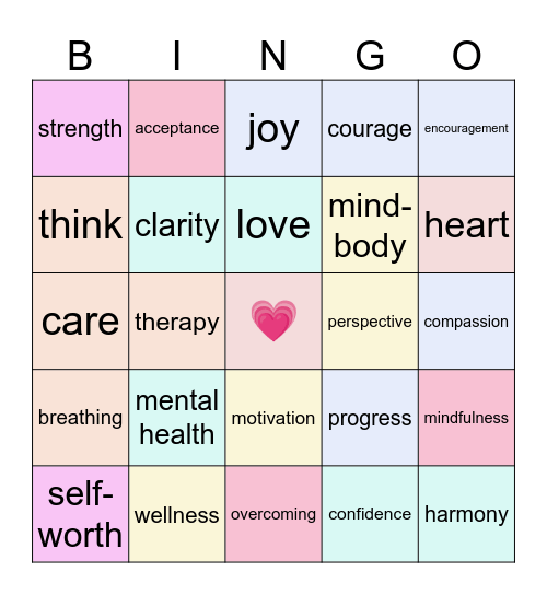 Wellness Week Bingo Card