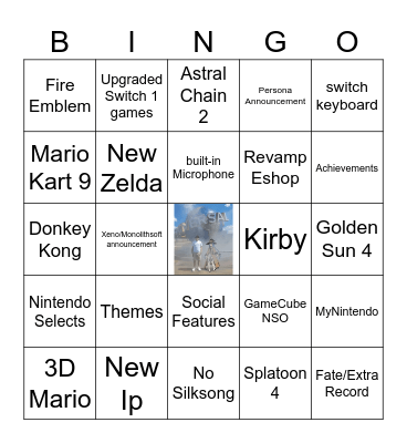 Nintendo Switch 2 direct Bingo Card