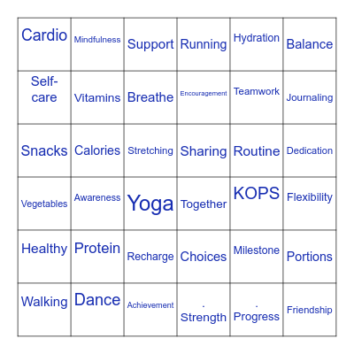 Tops Bingo Card