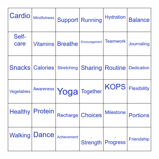 Tops Bingo Card