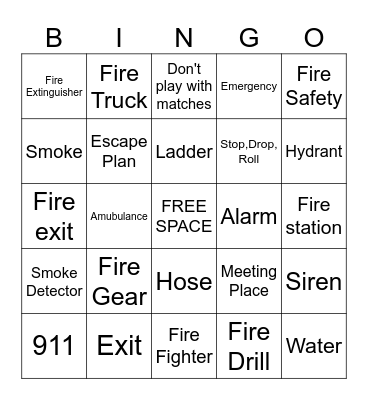 FIRE SAFETY Bingo Card