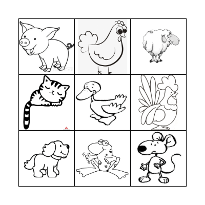 FARM ANIMALS Bingo Card