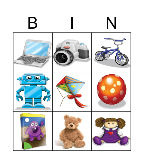 My Favorite Toys Bingo Card
