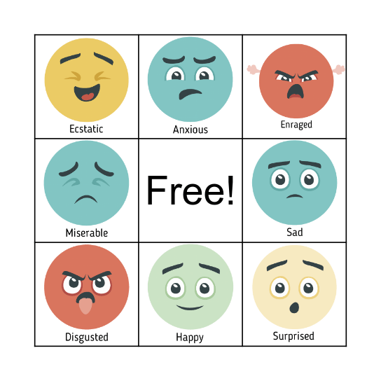 Emotions Bingo Card