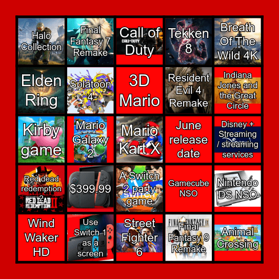 Switch 2 Direct Bingo Card