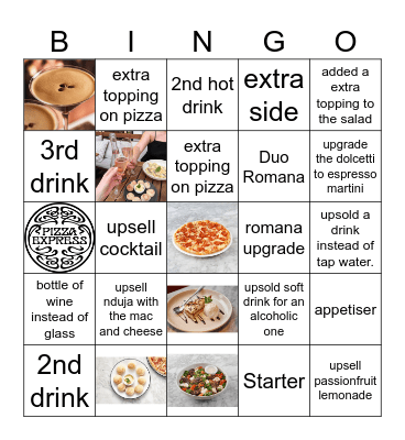 LUNCH UPSELLING BINGO Card