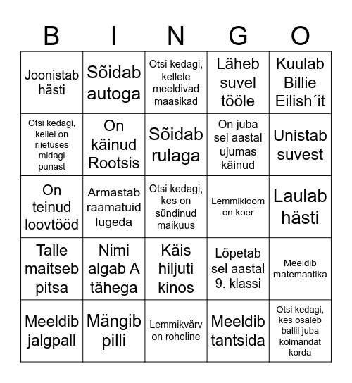 Kevadballi bingo Card