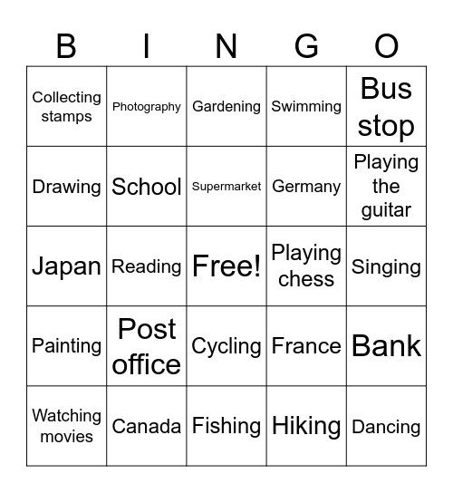 Teacher Clarissa- English Words Bingo Card