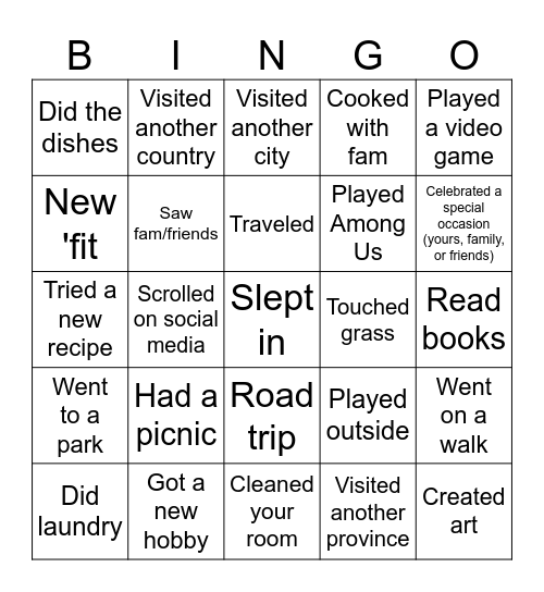 ~*Back from Spring Break BINGO!*~ Bingo Card
