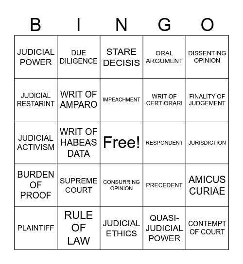 ARTICLE 8 Bingo Card