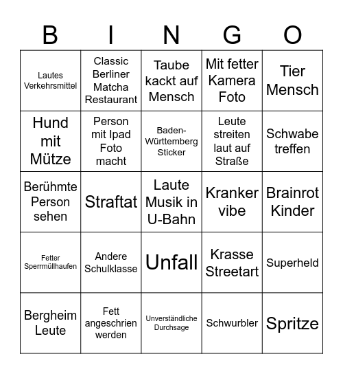 Berlin Core Bingo Card
