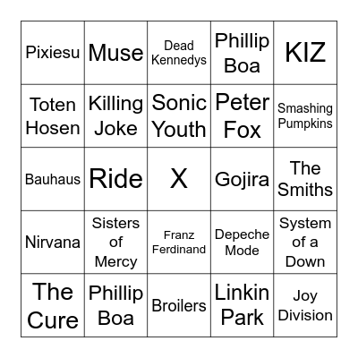 Neins Musik bingo Card