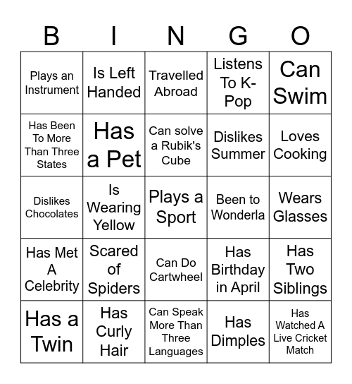 Bingo Card