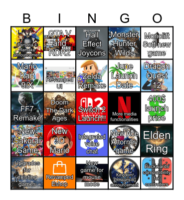 Switch 2 Bingo Card