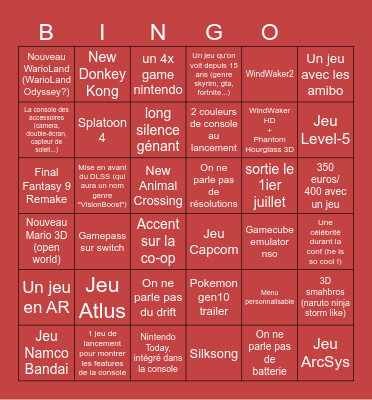 nintendo bingo Card