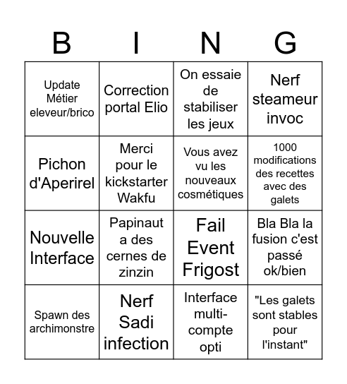 Ankama Live Mardi 01.04.25 Bingo Card