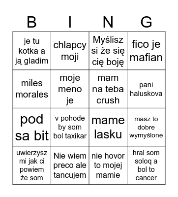 Simi bingo Card