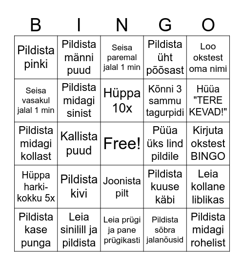 Informaatika Kevade Bingo Card