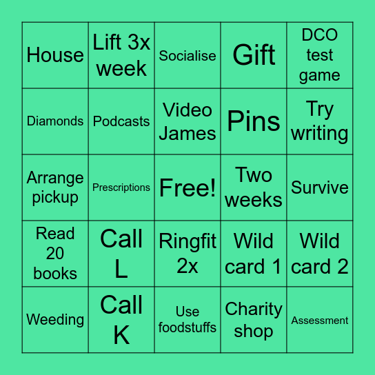 April Bingo Card