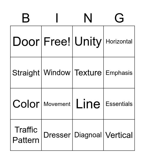 Design Unit Bingo Card