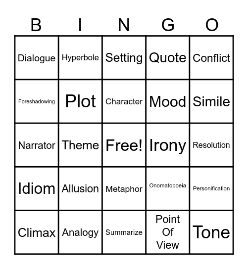 Gidner Bingo Card