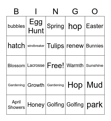 APRIL CYMS BINGO Card