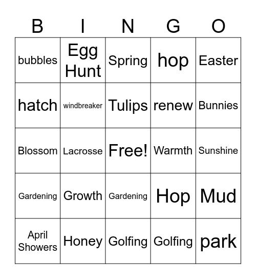 APRIL CYMS BINGO Card