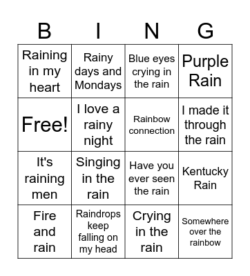APRIL Showers bring MAY Flowers Bingo Card