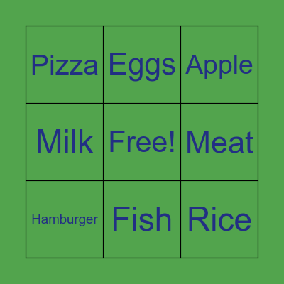 Food bingo Card